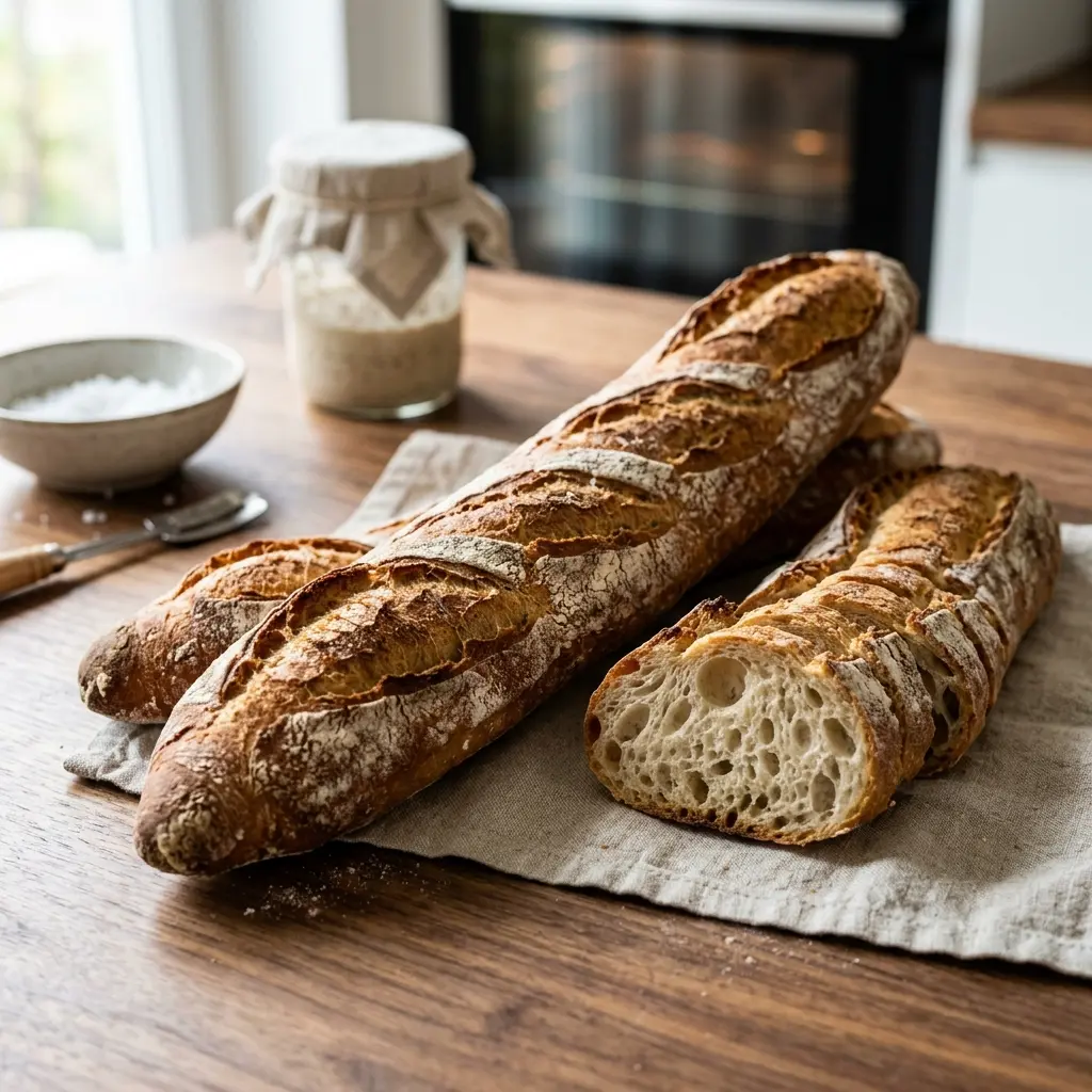 Serviervorschlag für Baguette frisch und appetitlich angerichtet