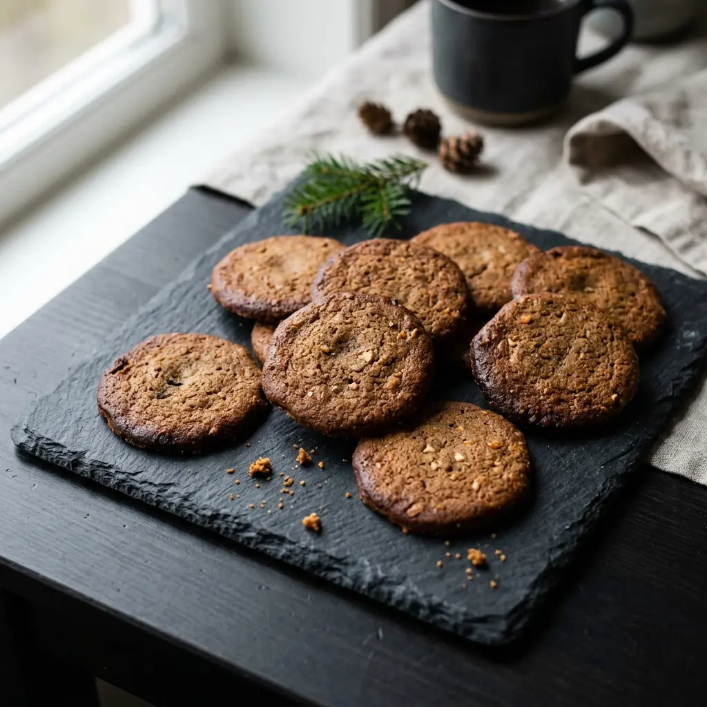 Braune Kuchen als süßes und hausgemachtes Dessert serviert
