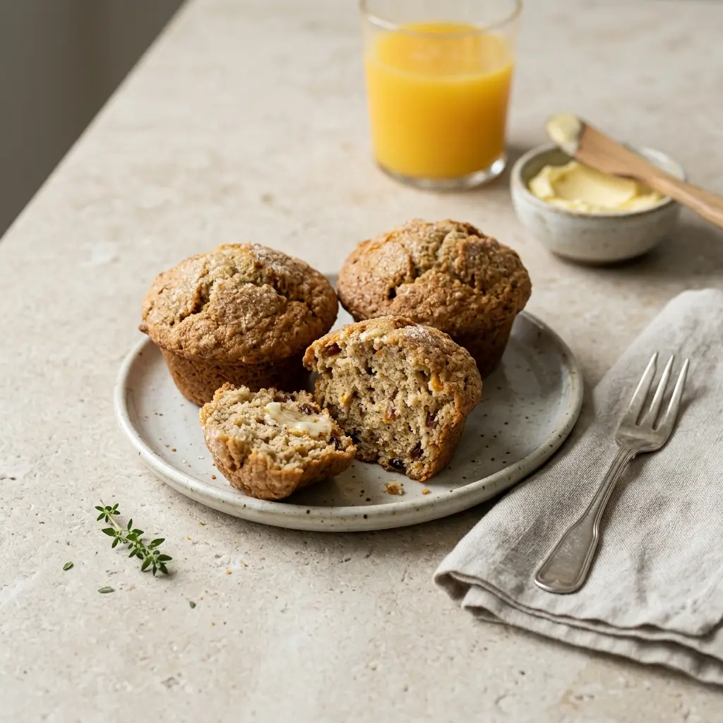 Brunch-Muffins fertig als Dessert serviert
