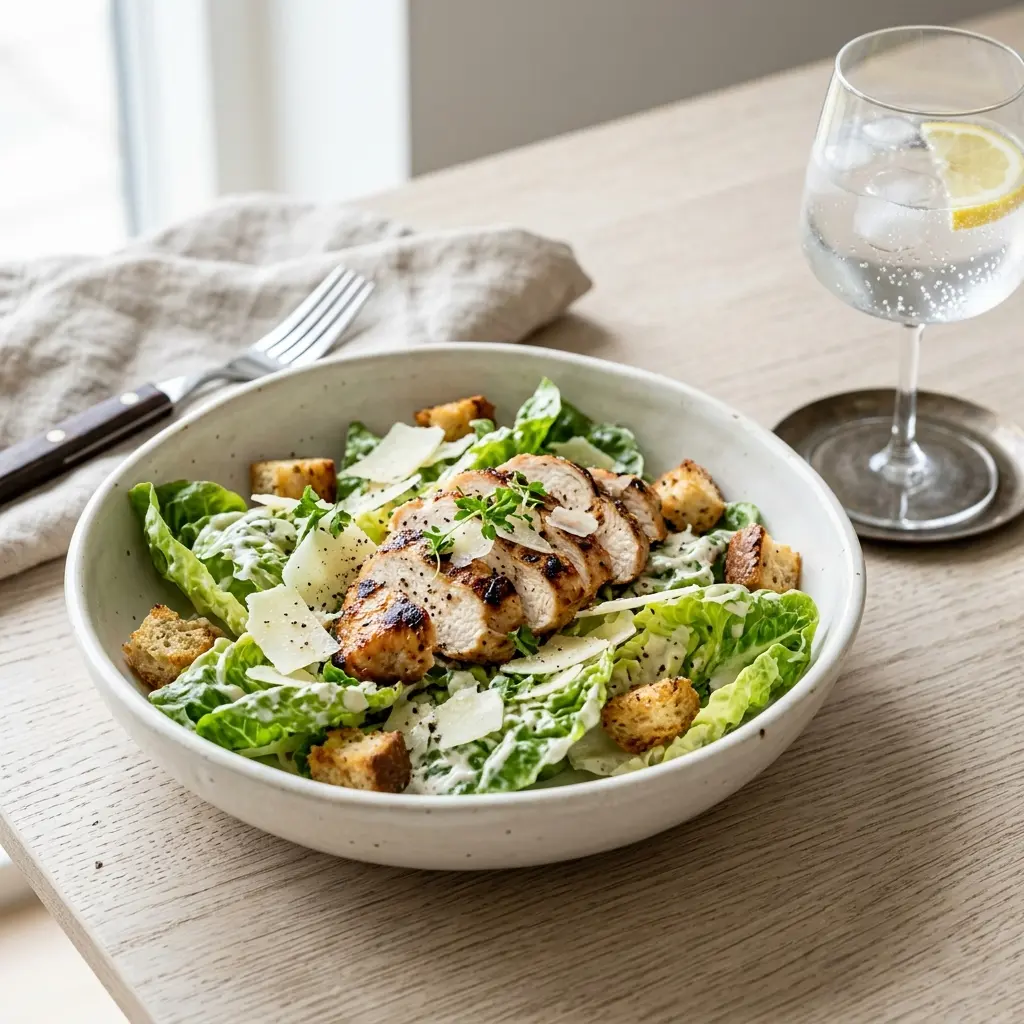 Caesar Salad fertig als Gericht serviert