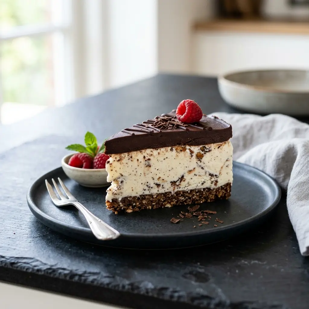 Eistorte als süßes und hausgemachtes Dessert serviert