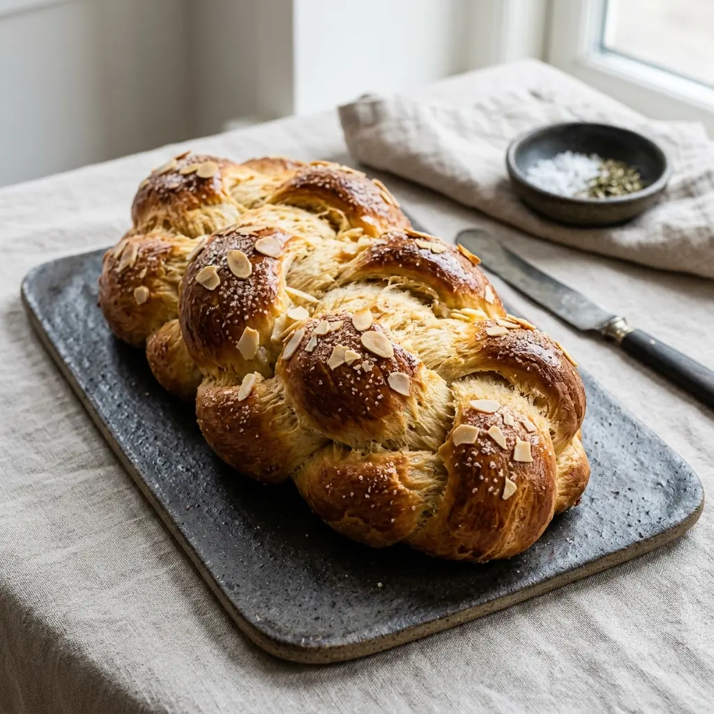 Serviervorschlag für Flechtbrot frisch und appetitlich angerichtet