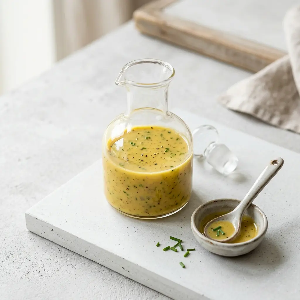 Eine Schale Französisches Dressing als geschmackvolle Beilage serviert