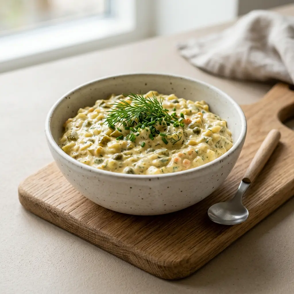 Hausgemachte Remoulade fertig als Sauce oder Dip serviert