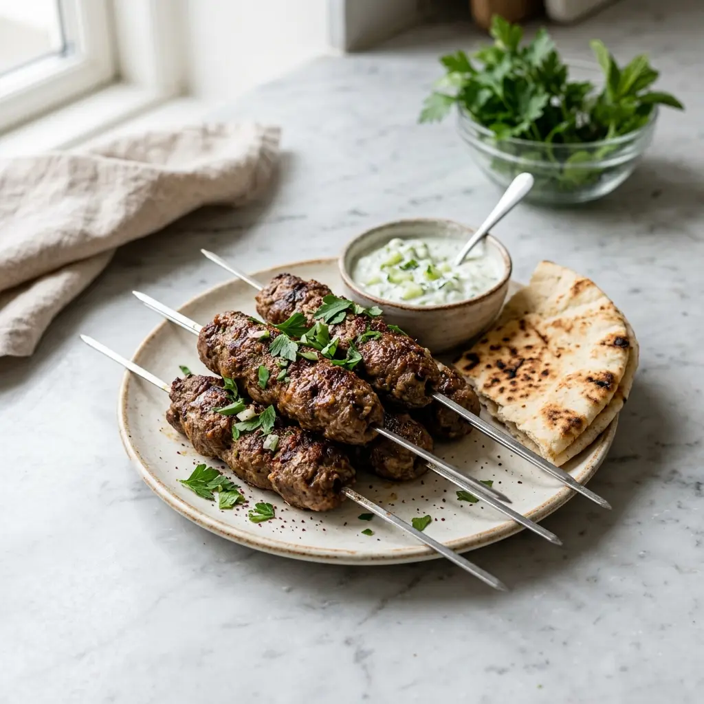 Kefta fertig als Gericht serviert