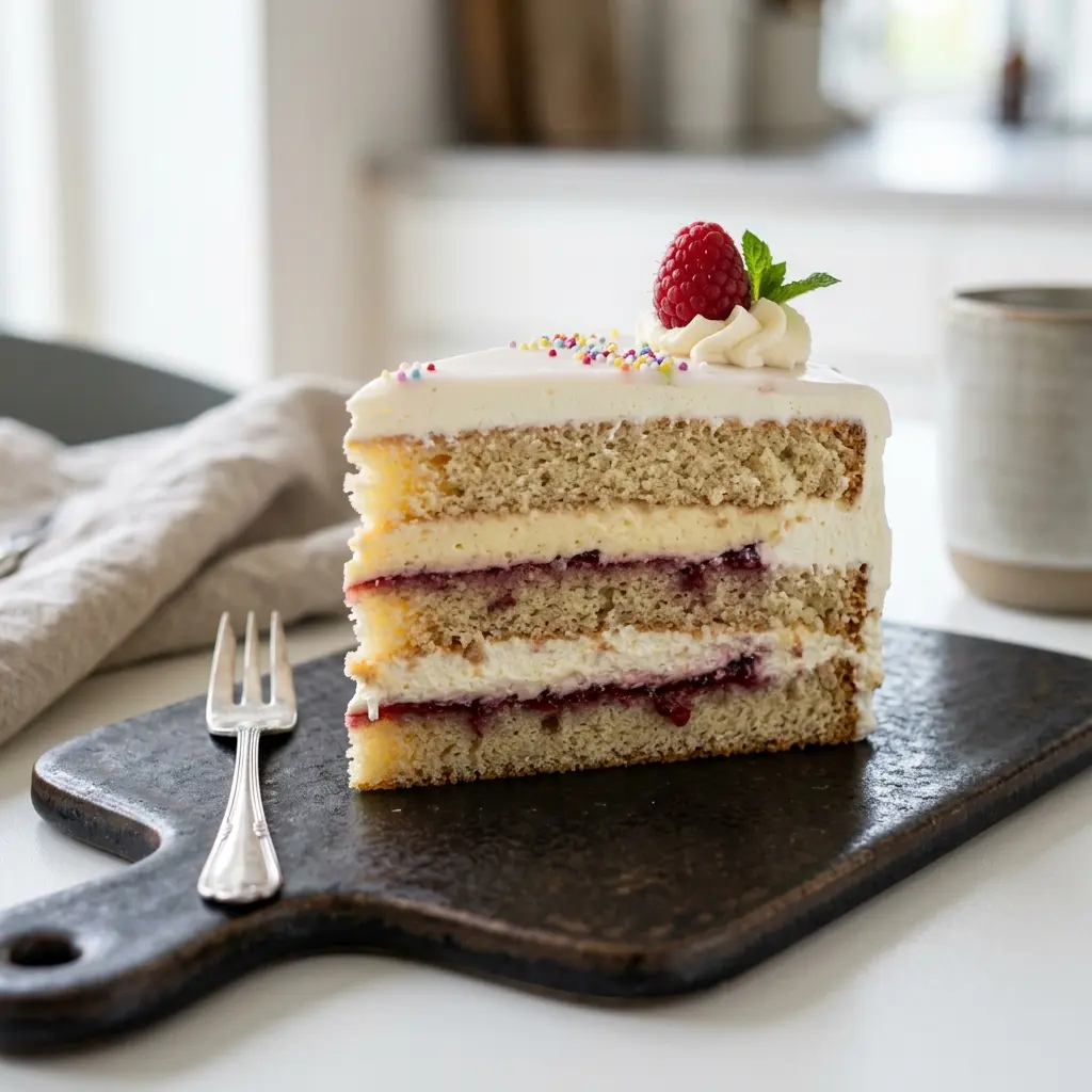 Klassische Torte als süßes und hausgemachtes Dessert serviert