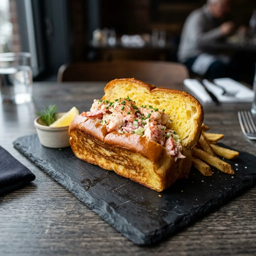 Lobster Roll fertig als Gericht serviert