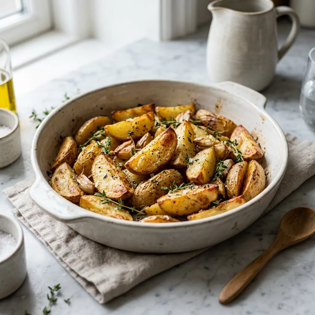 Ofenkartoffeln fertig als Gericht serviert
