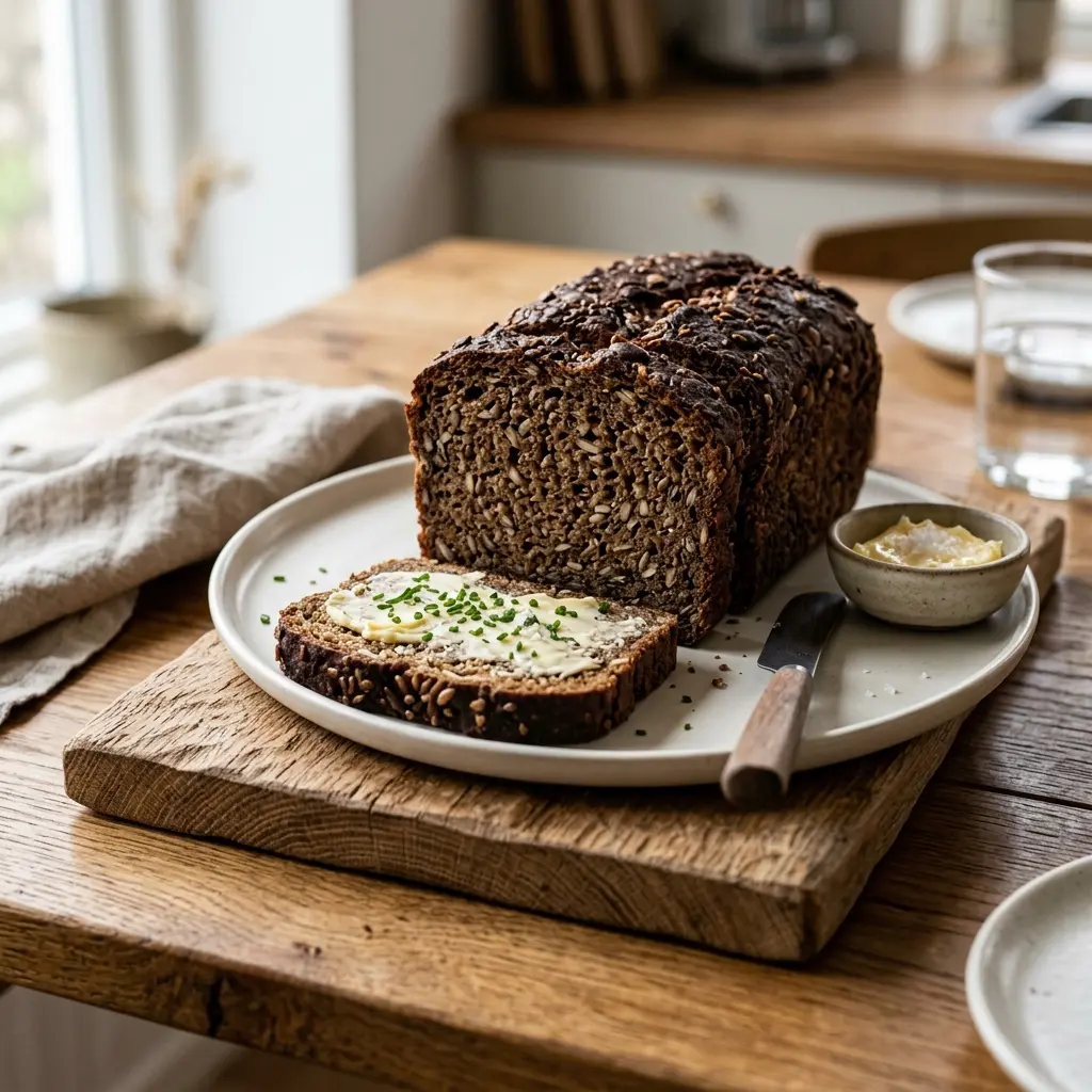 Serviervorschlag für Roggenbrot frisch und appetitlich angerichtet