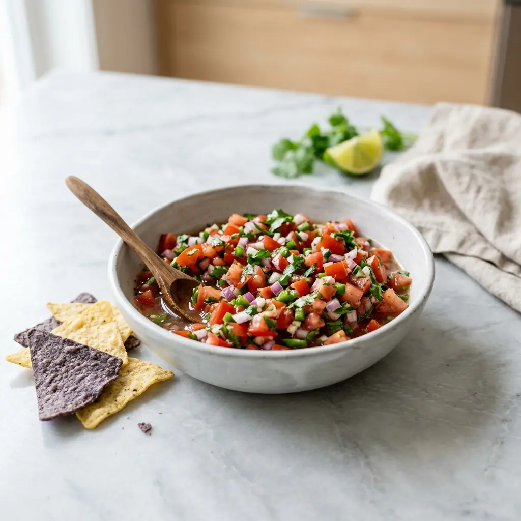 Eine Schale Salsa als geschmackvolle Beilage serviert
