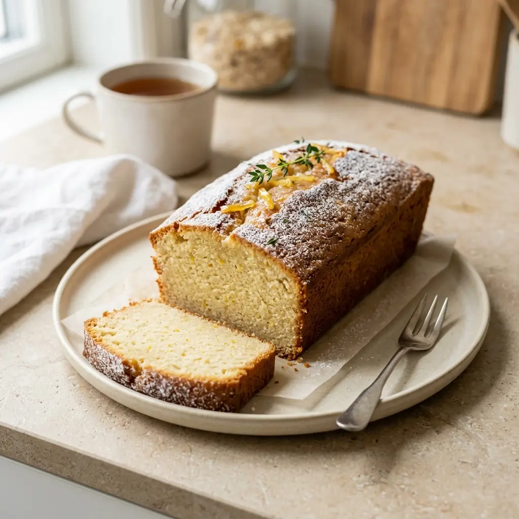 Sandkuchen als süßes und hausgemachtes Dessert serviert