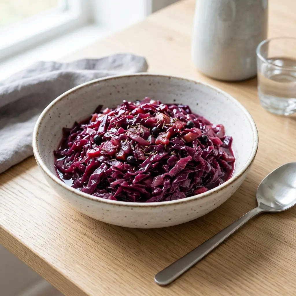 Sauerkraut fertig im Glas oder in einer Schale serviert