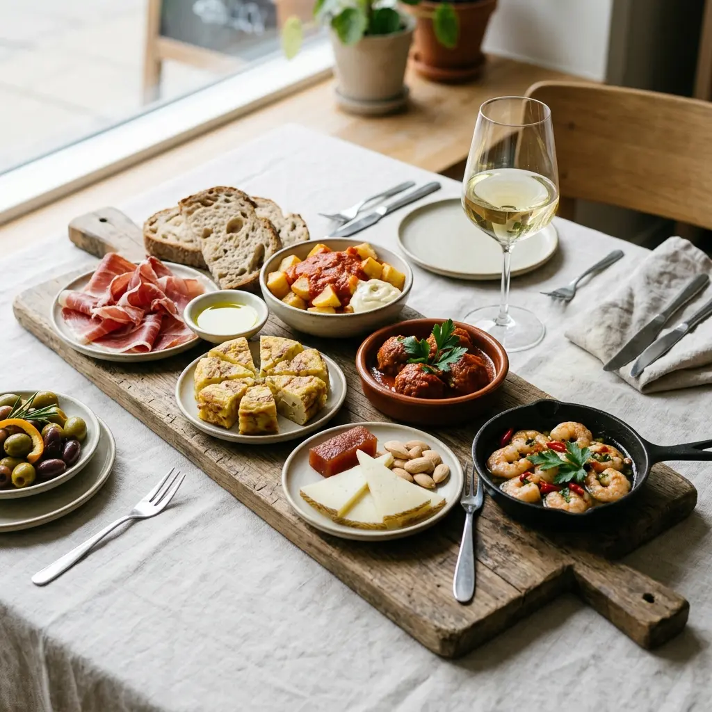 Tapasplatte fertig als Gericht serviert