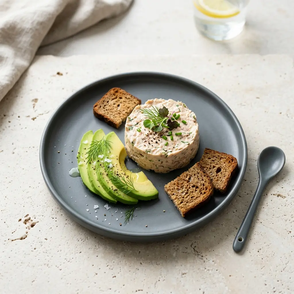 Thunfischmousse mit Avocado fertig als Gericht serviert