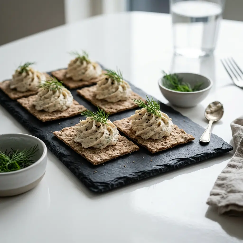 Thunfischmousse mit Dill fertig als Gericht serviert