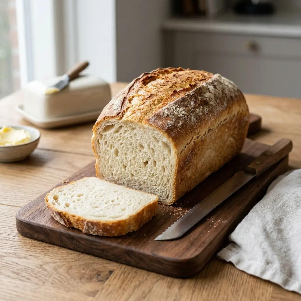 Serviervorschlag für Weißes Kastenbrot frisch und appetitlich angerichtet