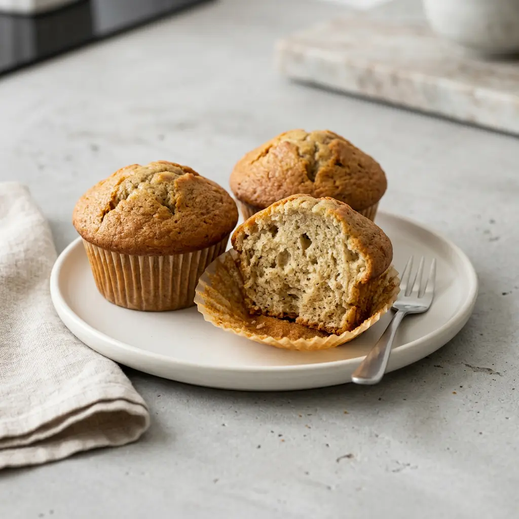 Foto von Bananenmuffins aus der Heißluftfritteuse fertig zubereitet in der Heißluftfritteuse