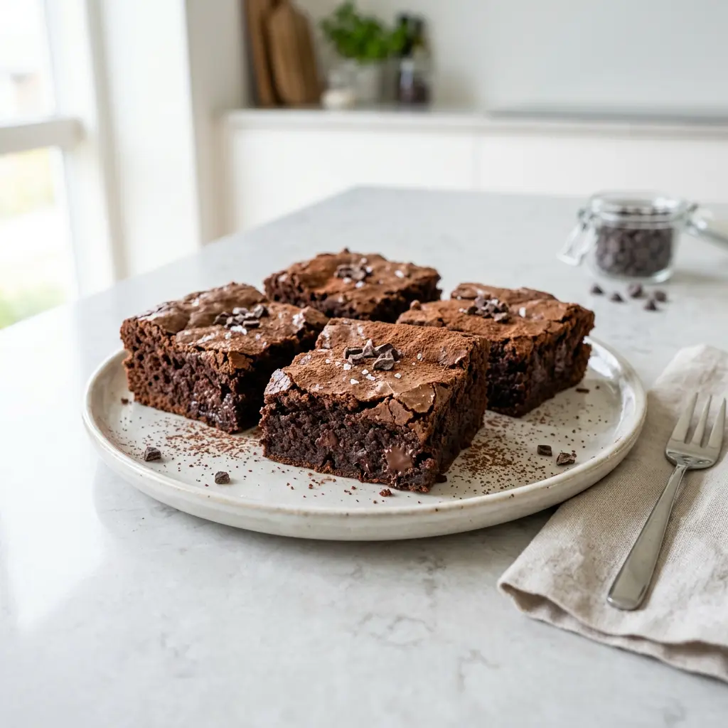 Foto von Brownies aus der Heißluftfritteuse fertig zubereitet in der Heißluftfritteuse