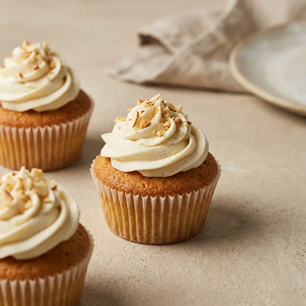 Foto von Cupcakes aus der Heißluftfritteuse fertig zubereitet in der Heißluftfritteuse