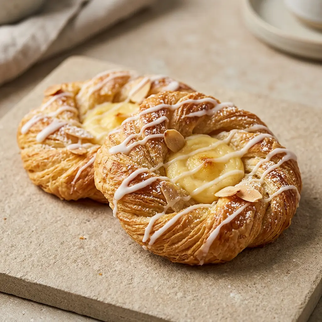 Foto von Dänisches Plundergebäck aus der Heißluftfritteuse fertig zubereitet in der Heißluftfritteuse