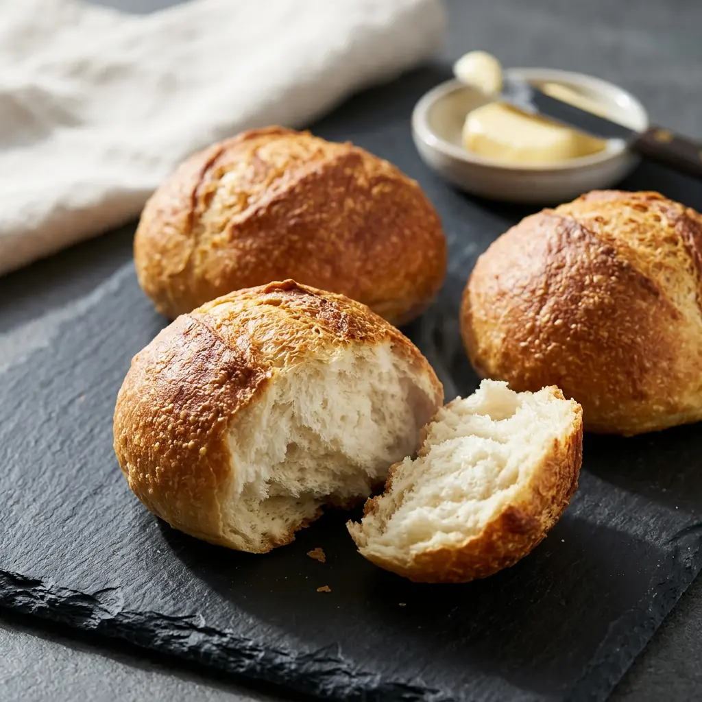 Foto von Gefrorene Brötchen aus der Heißluftfritteuse fertig zubereitet in der Heißluftfritteuse