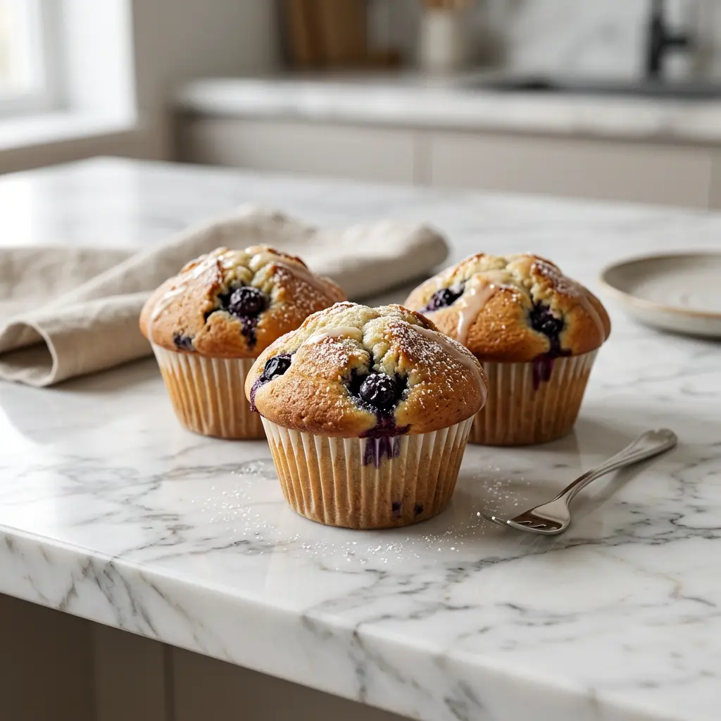 Foto von Muffins aus der Heißluftfritteuse fertig zubereitet in der Heißluftfritteuse