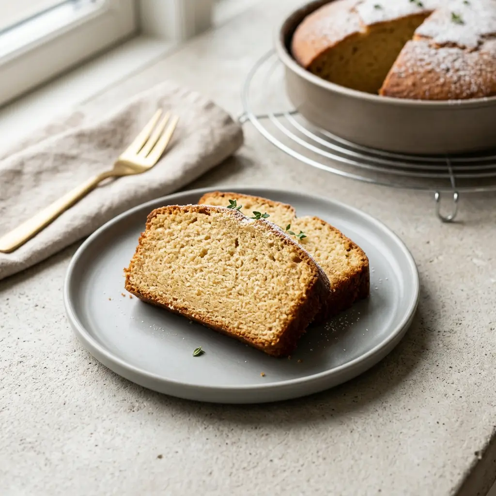 Foto von Rührkuchen aus der Heißluftfritteuse fertig zubereitet in der Heißluftfritteuse