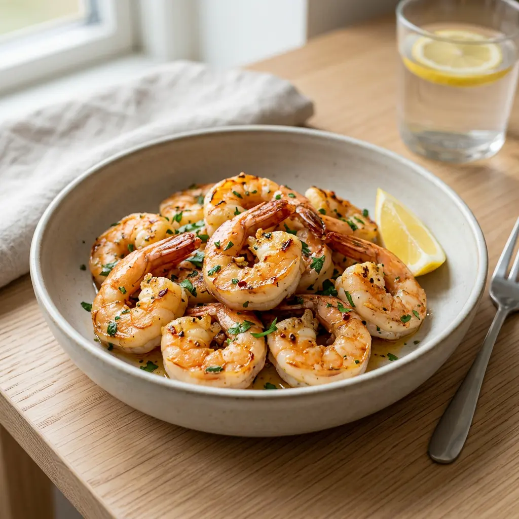 Foto von Scampi aus der Heißluftfritteuse fertig zubereitet in der Heißluftfritteuse