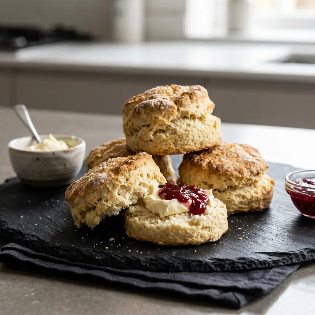 Foto von Scones aus der Heißluftfritteuse fertig zubereitet in der Heißluftfritteuse