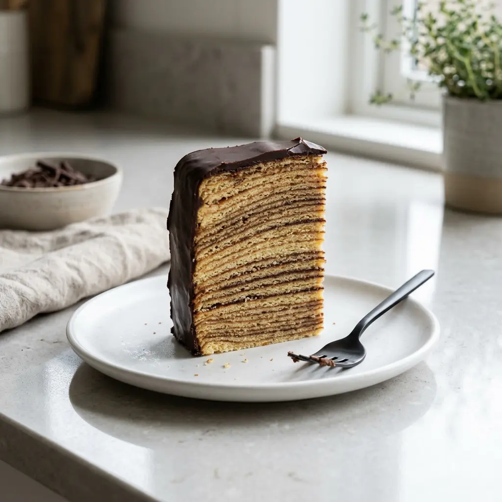 Foto von Baumkuchen servierfertig angerichtet