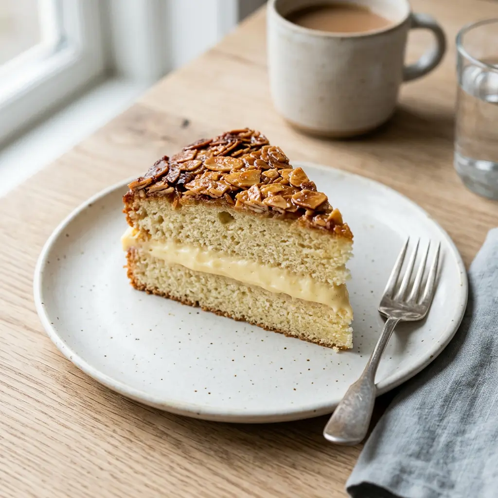 Foto von Bienenstich servierfertig angerichtet